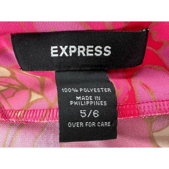 90s Y2K Vintage Express Floral Pink Spaghetti Strap Sundress Groovy Dress 5/6 - Picture 9 of 10